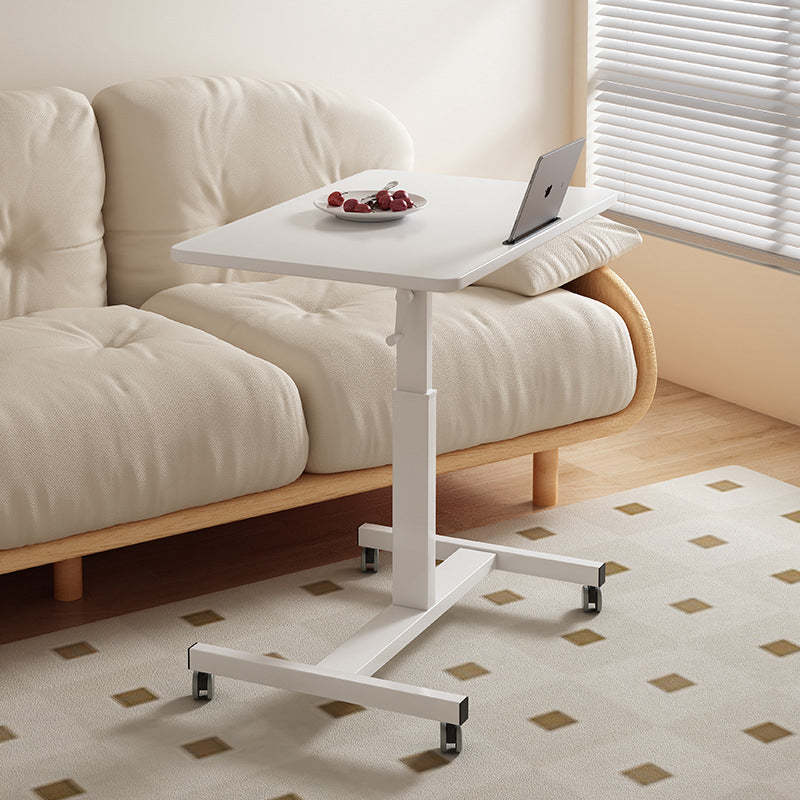 Minimalist Wood Steel Side Table — White