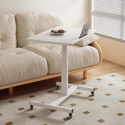 Minimalist Wood Steel Side Table — White