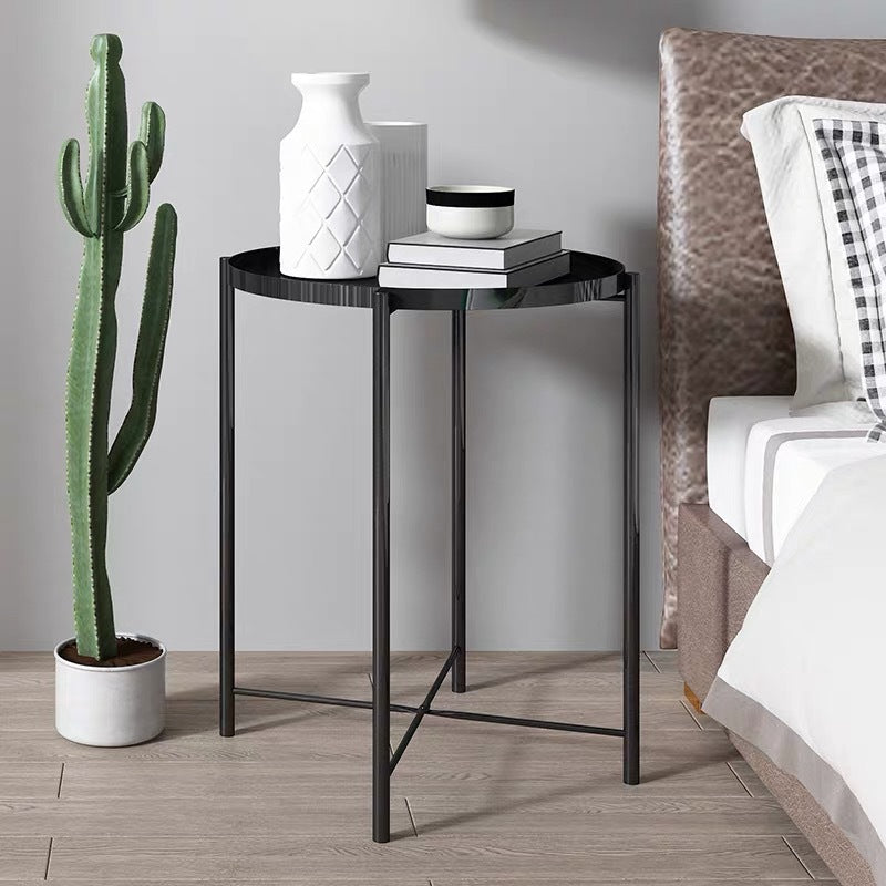 Contemporary Round Steel End Table