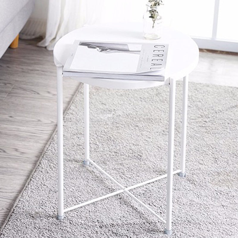 Contemporary Round Steel End Table