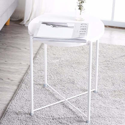 Contemporary Round Steel End Table
