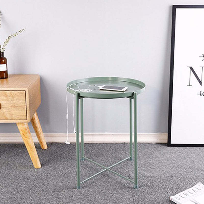Contemporary Round Steel End Table