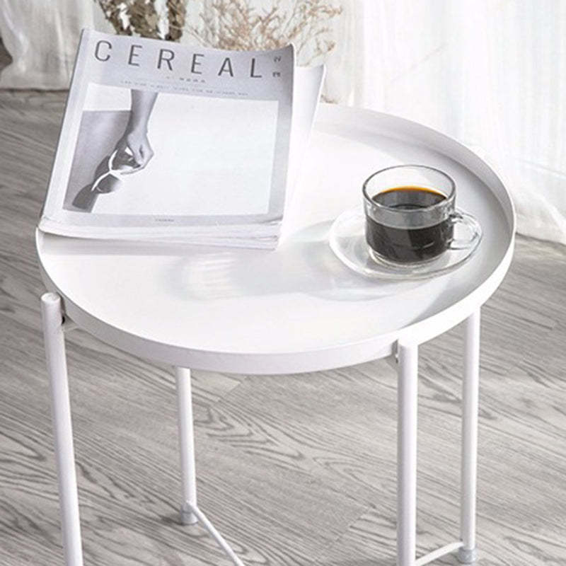Contemporary Round Steel End Table