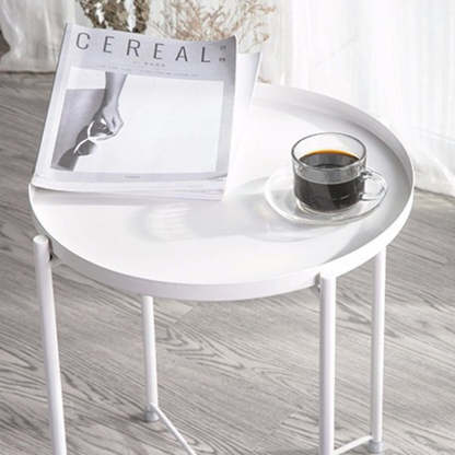 Contemporary Round Steel End Table