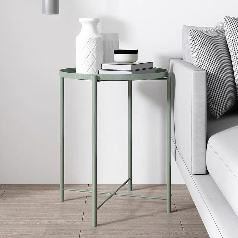 Contemporary Round Steel End Table
