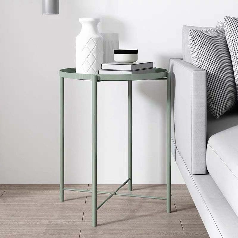Contemporary Round Steel End Table