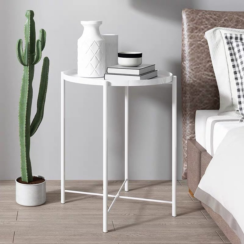 Contemporary Round Steel End Table