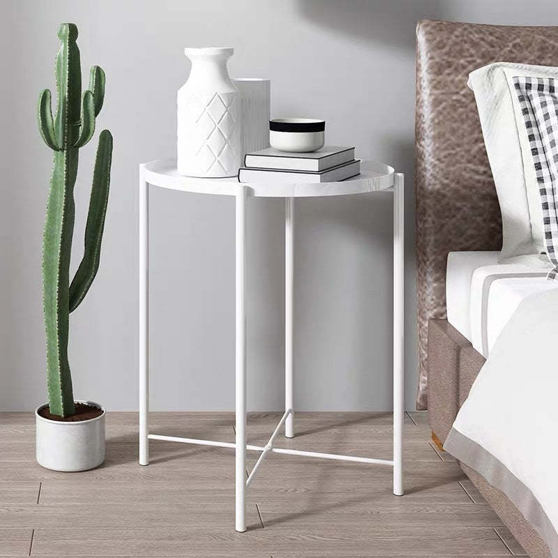Contemporary Round Steel End Table
