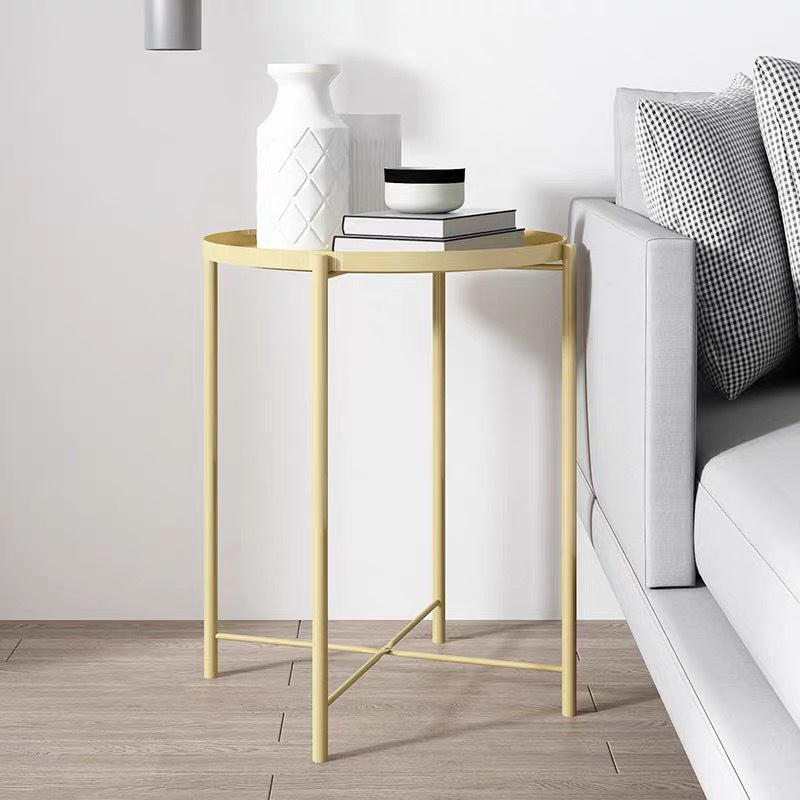 Contemporary Round Steel End Table