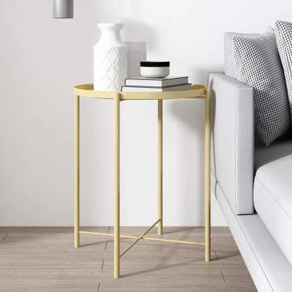 Contemporary Round Steel End Table