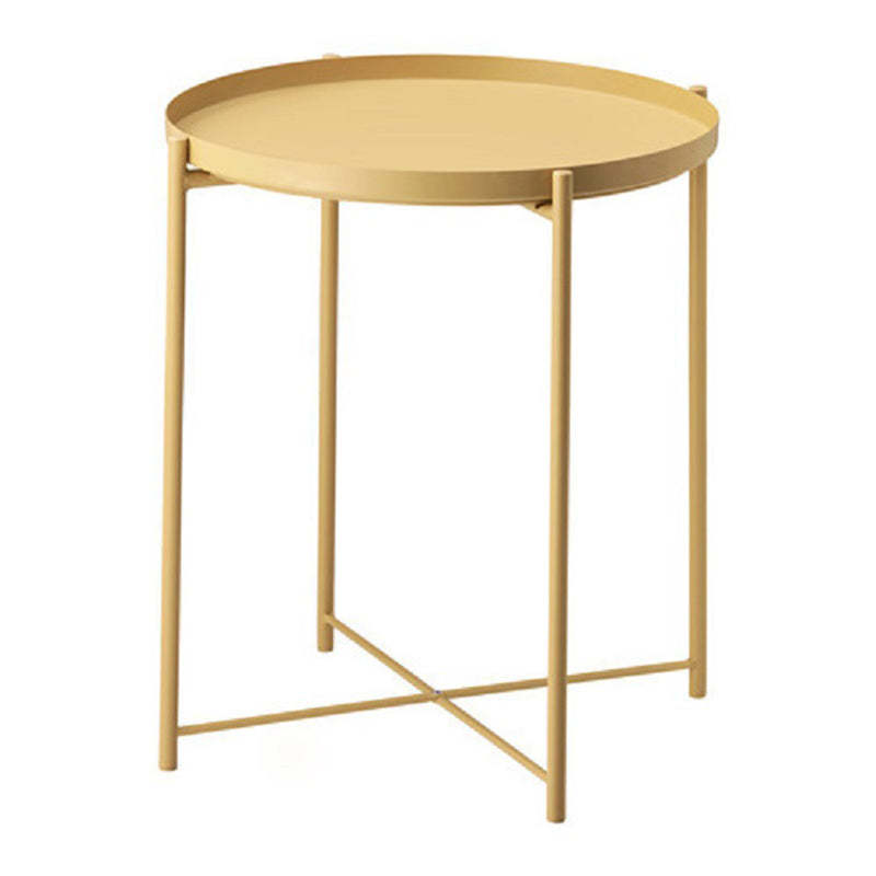 Contemporary Round Steel End Table