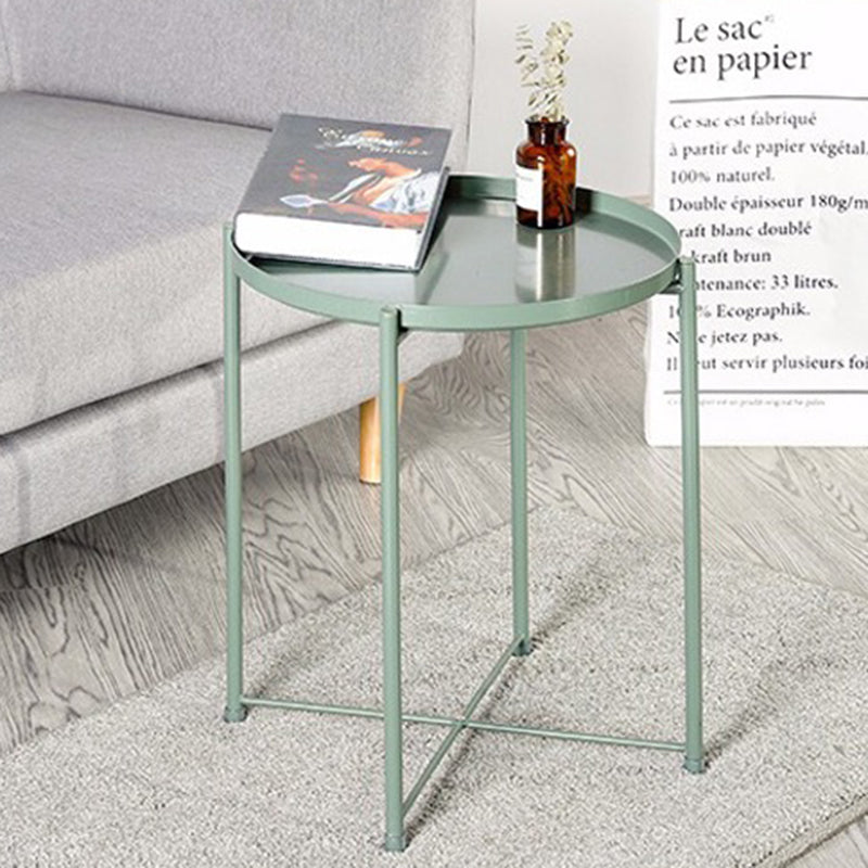 Contemporary Round Steel End Table