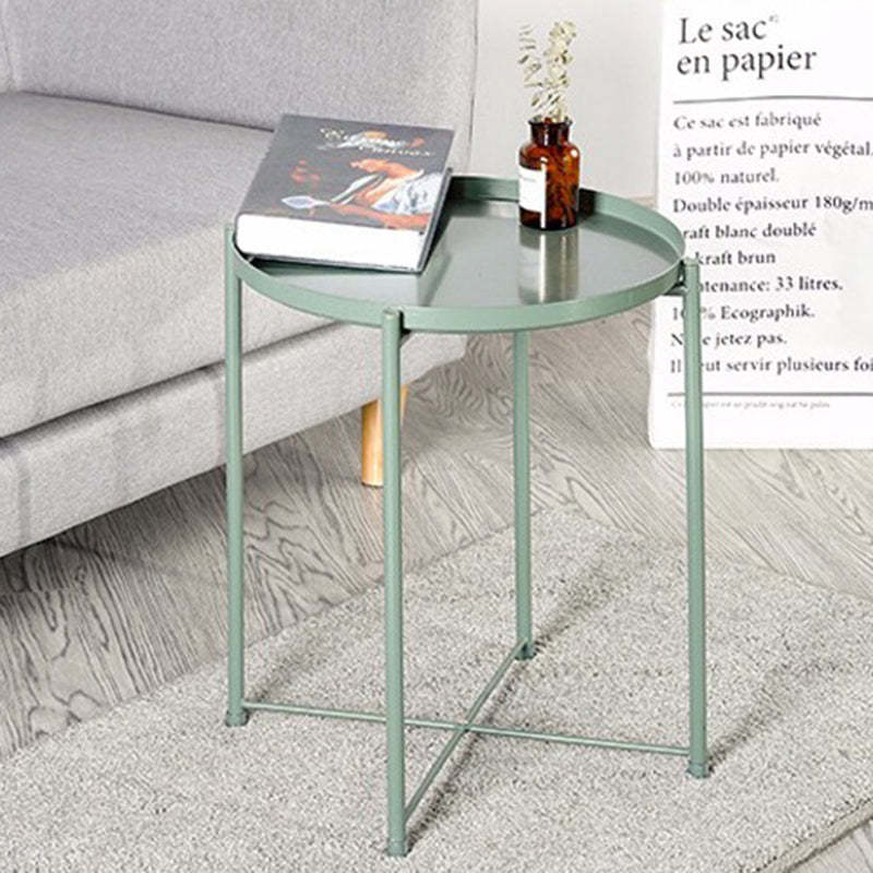 Lighom round end steel end & side tables for living room — Green