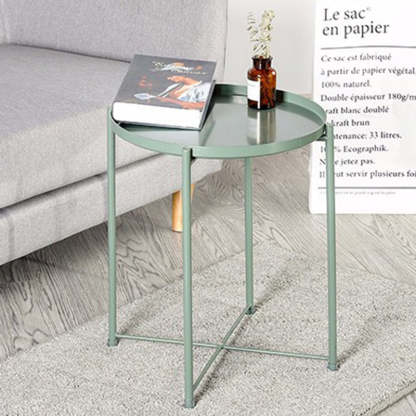 Contemporary Round Steel End Table