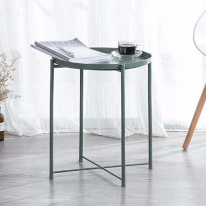 Contemporary Round Steel End Table