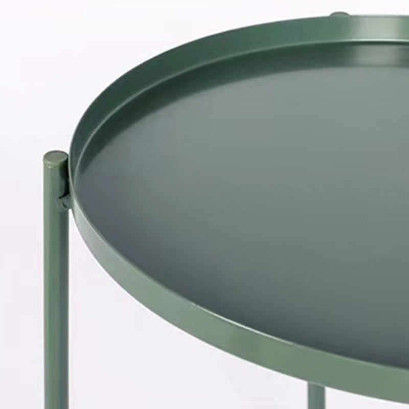 Contemporary Round Steel End Table