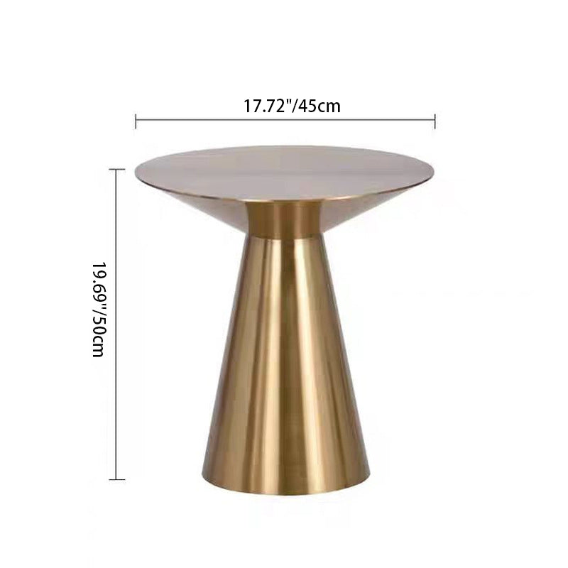 Minimalist Round Stainless Steel End Table