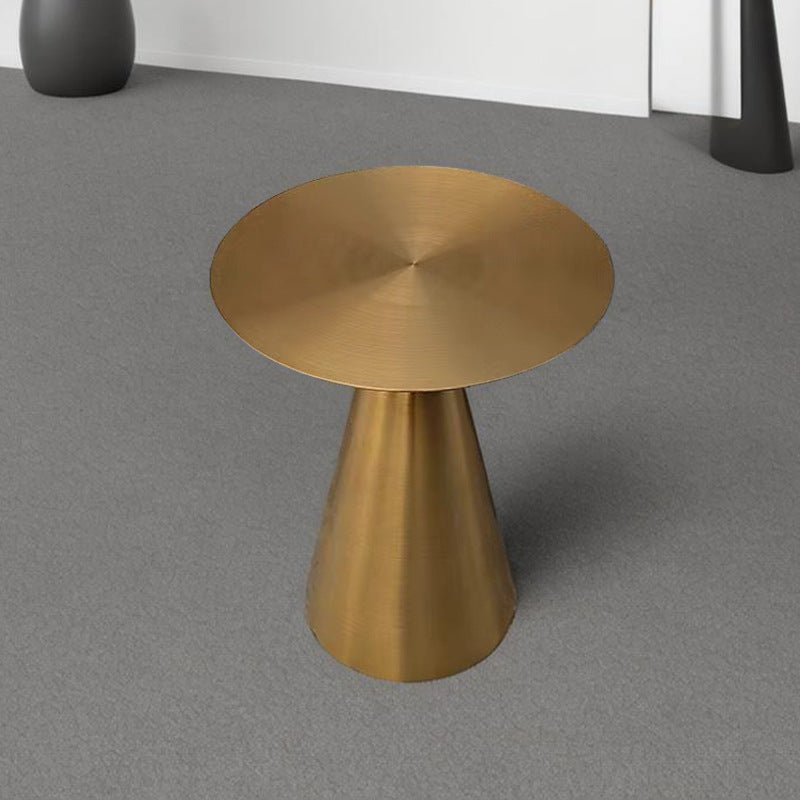 Minimalist Round Stainless Steel End Table