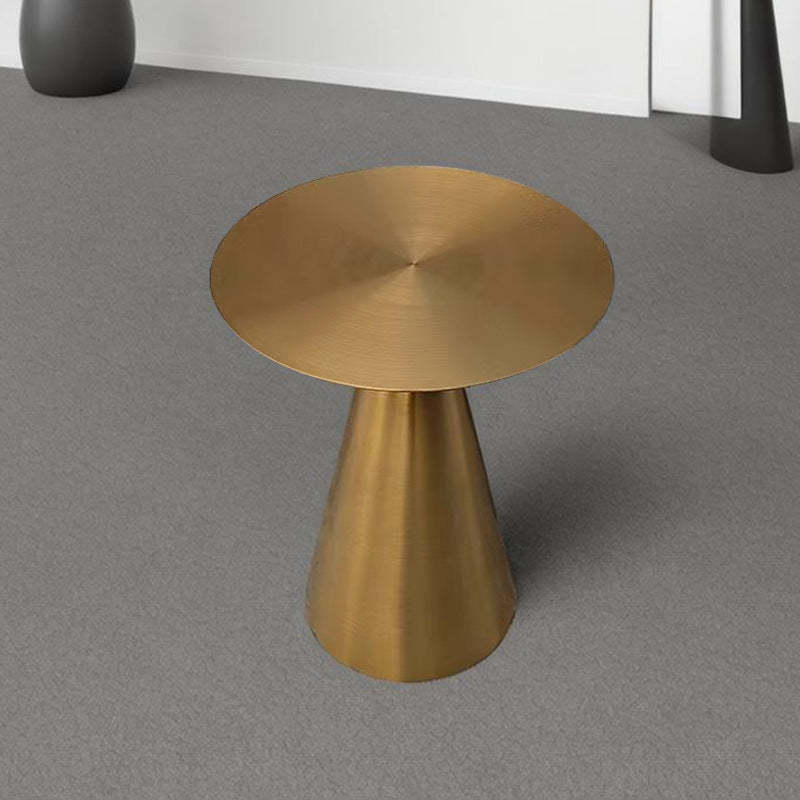 Minimalist Round Stainless Steel End Table