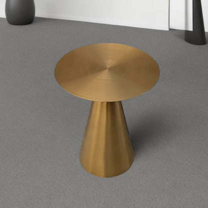 Minimalist Round Stainless Steel End Table