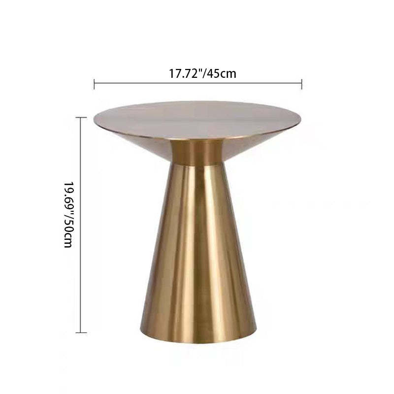 Minimalist Round Stainless Steel End Table