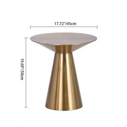 Minimalist Round Stainless Steel End Table