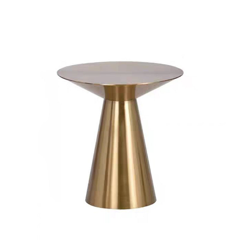 Minimalist Round Stainless Steel End Table