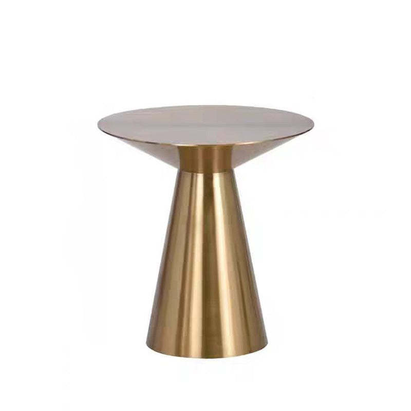 Minimalist Round Stainless Steel End Table
