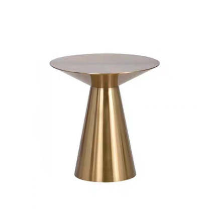 Minimalist Round Stainless Steel End Table