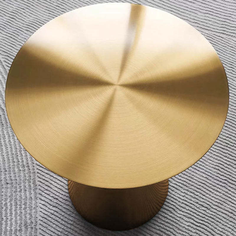 Minimalist Round Stainless Steel End Table — Gold