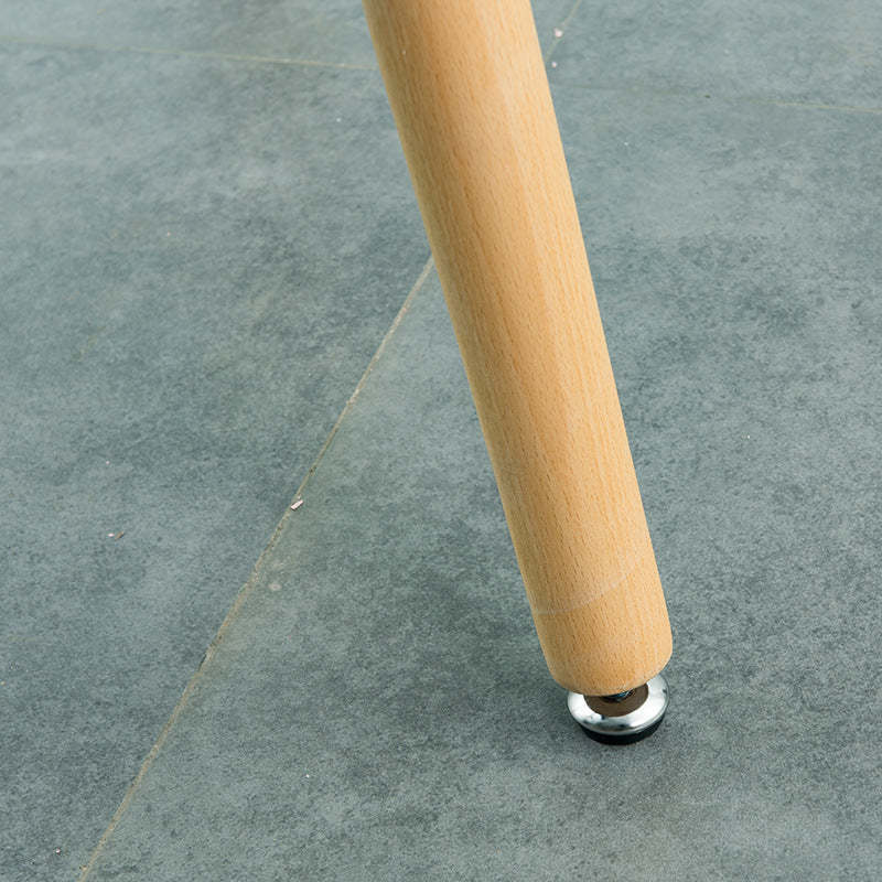 Scandinavian Round Wood Iron End Table