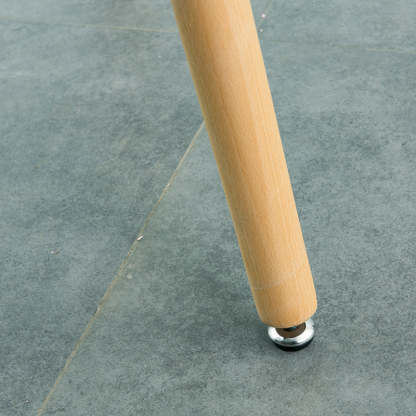 Scandinavian Round Wood Iron End Table