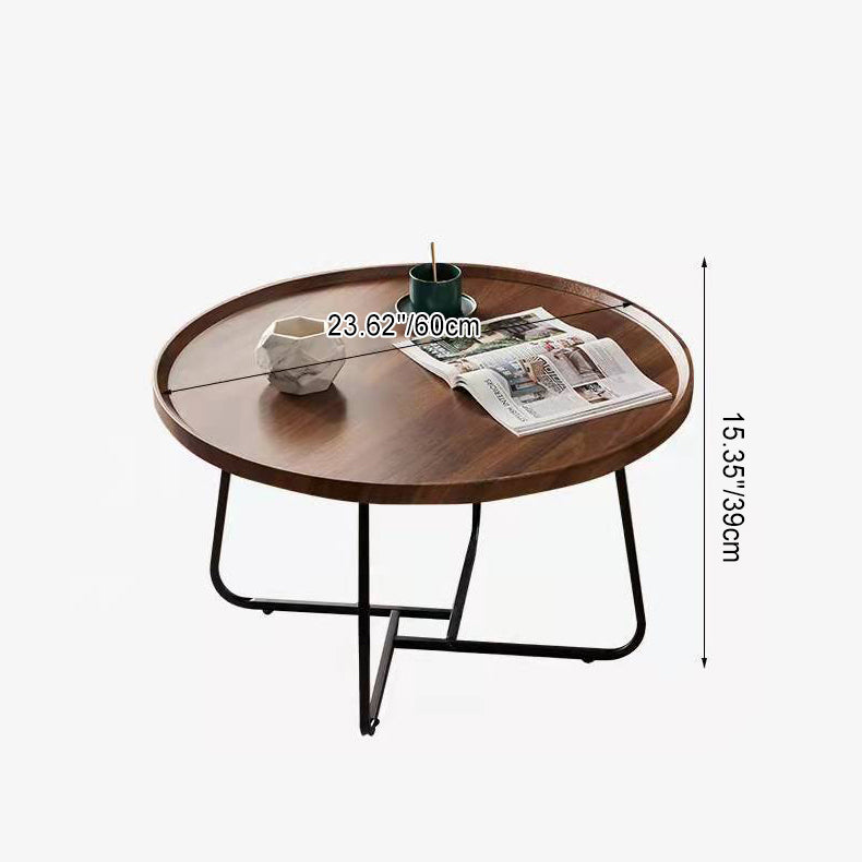 Nordic Wood Iron Coffee Table — Black
