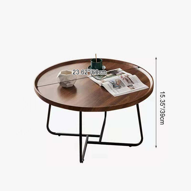 Nordic Wood Iron Coffee Table — Black