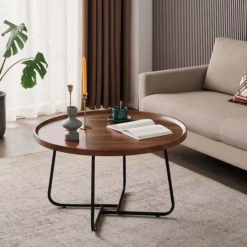 Nordic Wood Iron Coffee Table — White