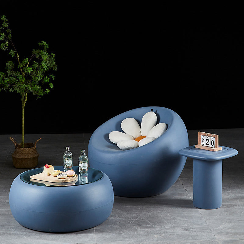 Nordic Plastic Glass Coffee Table — Pink