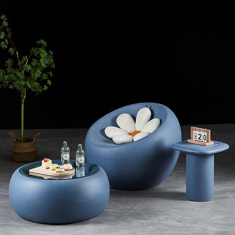 Nordic Plastic Glass Coffee Table — Pink