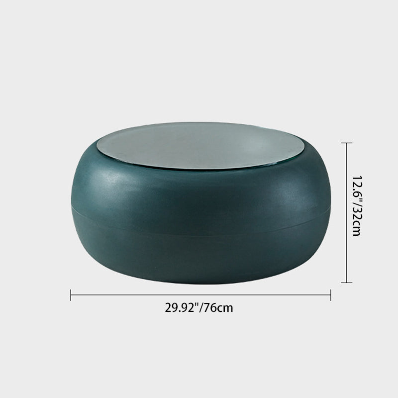 Nordic Plastic Glass Coffee Table — Red