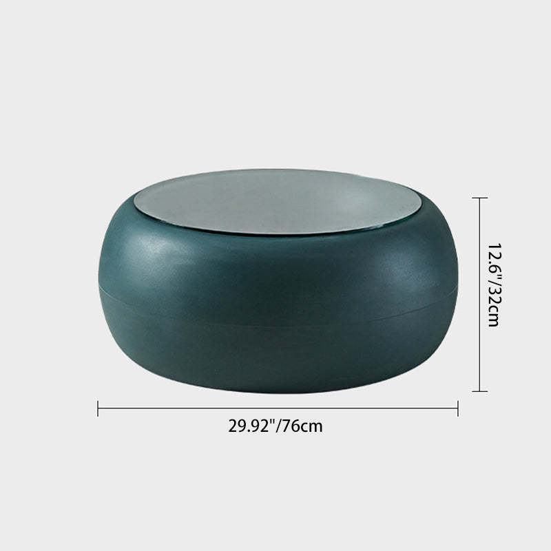 Nordic Plastic Glass Coffee Table — Red