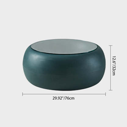 Nordic Plastic Glass Coffee Table — Red