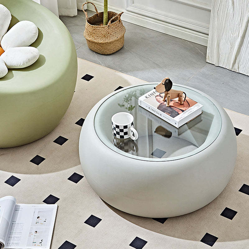 Nordic Plastic Glass Coffee Table — Gray
