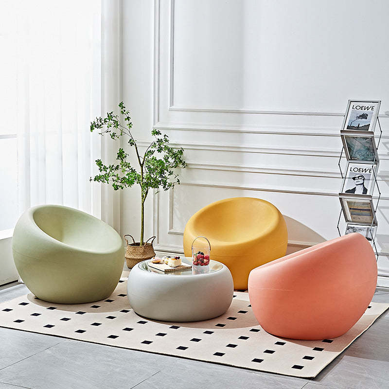 Nordic Plastic Glass Coffee Table — Yellow