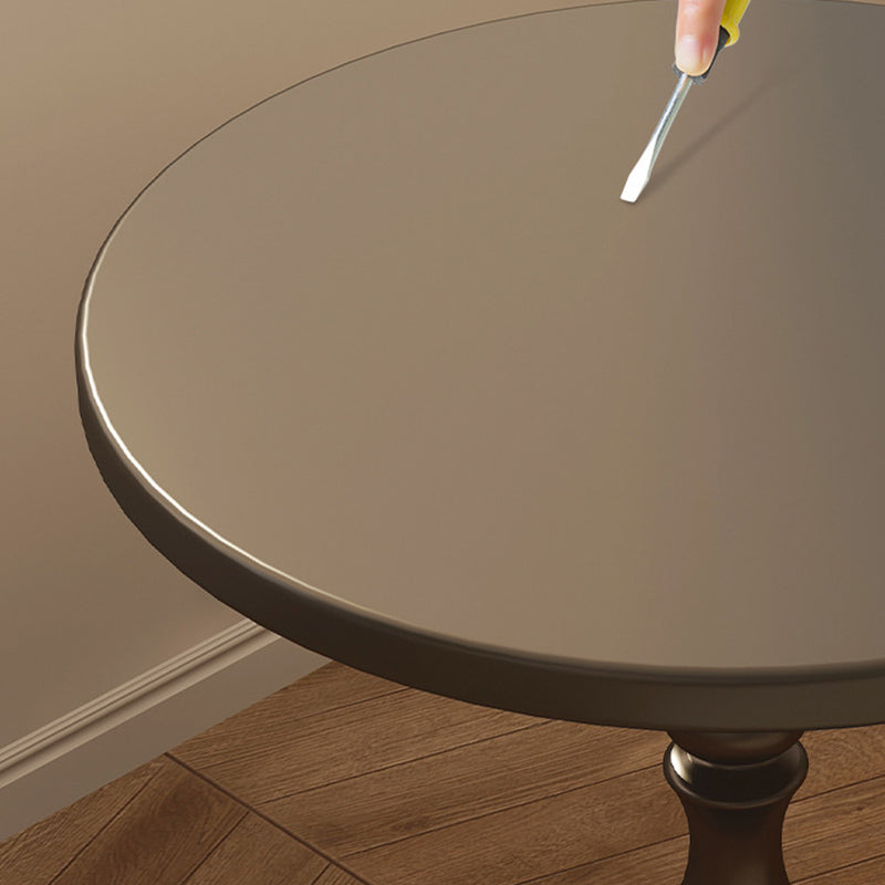 Vintage Round Wood Iron End Table
