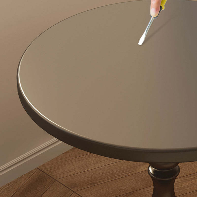 Vintage Round Wood Iron End Table