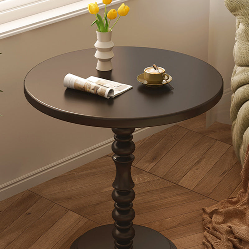 Vintage Round Wood Iron End Table