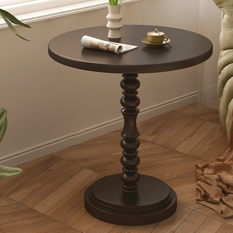 Vintage Round Wood Iron End Table