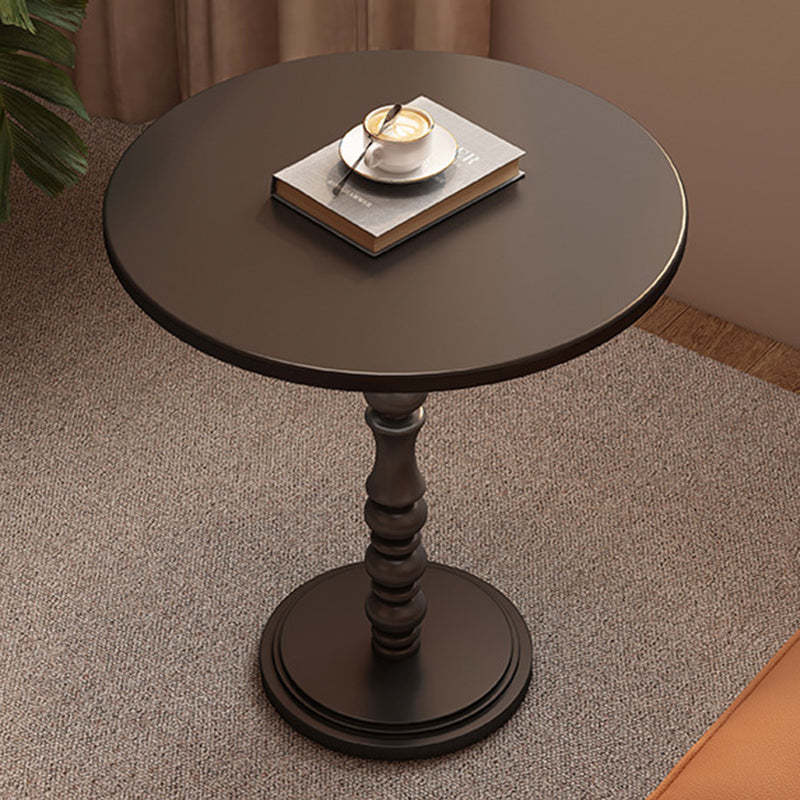 Vintage Round Wood Iron End Table