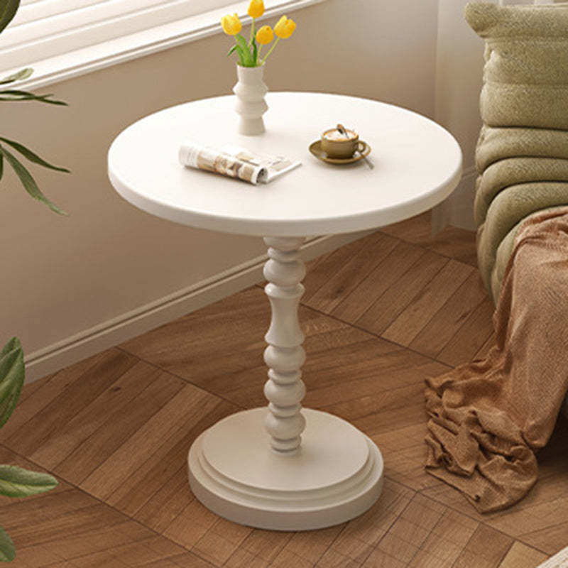 Vintage Round Wood Iron End Table