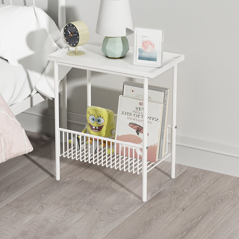 Minimalist Iron 2-Tier End Table — Black