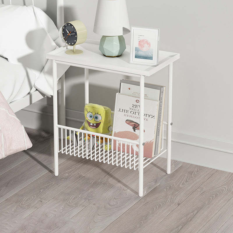 Minimalist Iron 2-Tier End Table — Black
